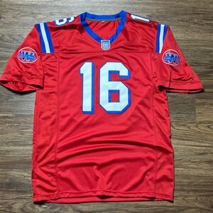 Replacements  Shane Falco Red Jersey With Sewn On‎ Number and Patches Size L